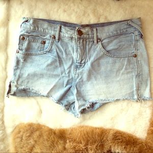 Free People Distressed Denim Shorts